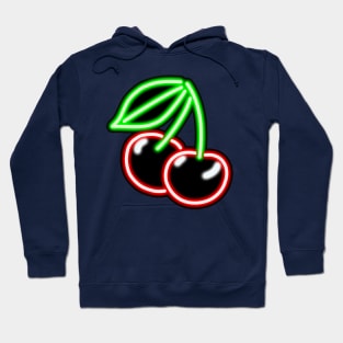 Neon Cherries Bar Sign Hoodie